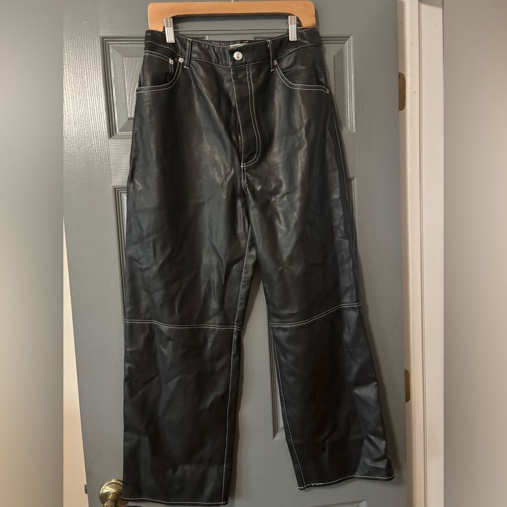 Free People We The Free The It Factor Vegan Leather Pant in Mystic sz 12